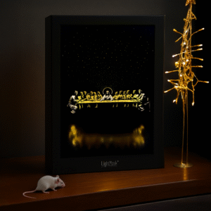 The Last Supper – Glowing Shadow Box Frame with Spark Effect | Holy Christian Wall Decor