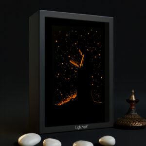 Priest Reading the Bible – Glowing Words Spreading Worldwide | Spiritual Shadow Box Frame