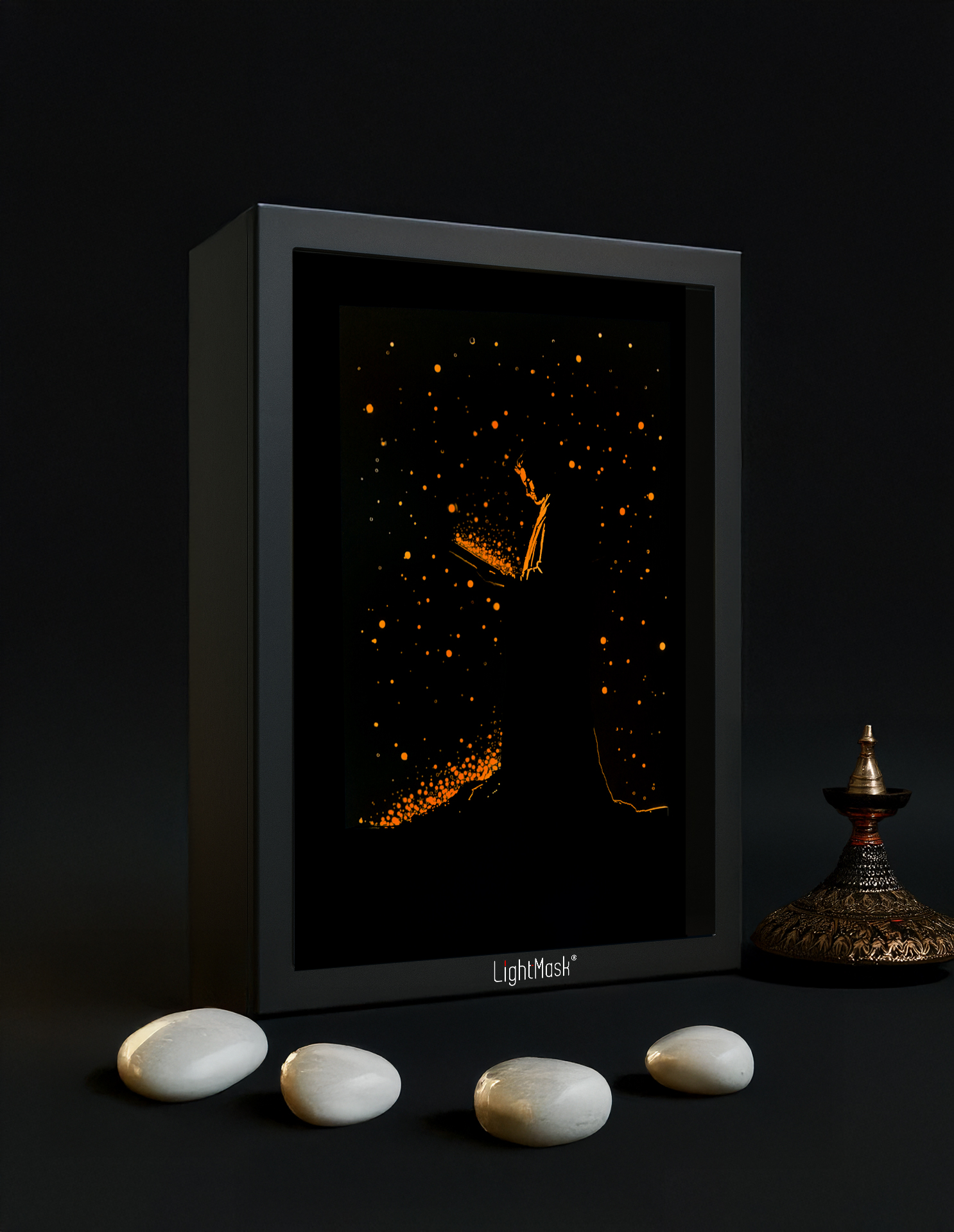 Priest Reading the Bible – Glowing Words Spreading Worldwide | Spiritual Shadow Box Frame