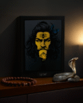 Lord Shiva LightMask® Shadow Box – Glowing Mahadev Close-Up Artwork | Divine Wall Decor