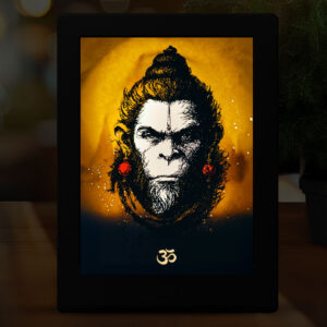 Hanumanji Divine Glow Shadow Box Frame | Strength, Devotion & Light