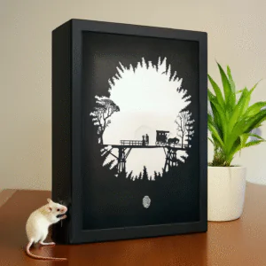 Vintage Love on the Bridge – Shadow Box Frame with LED Light | Prince & Princess Sunset Reunion