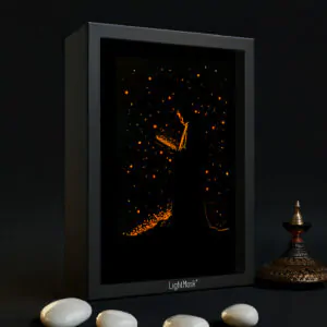 Jesus Lover LightMask® Shadow Box – Priest Reading Bible with Glowing Scripture | Christian Spiritual Wall Art