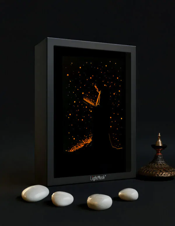 Jesus Lover LightMask® Shadow Box – Priest Reading Bible with Glowing Scripture | Christian Spiritual Wall Art