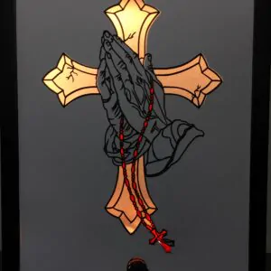 Jesus in Prayer – Faith-Inspired Shadow Box Frame with LED Light