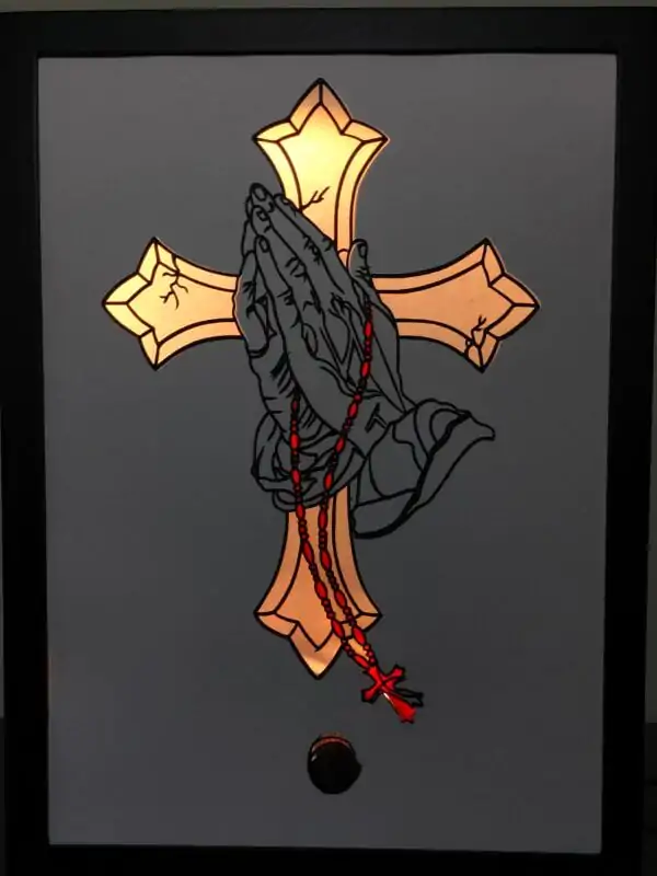 Jesus in Prayer – Faith-Inspired Shadow Box Frame with LED Light