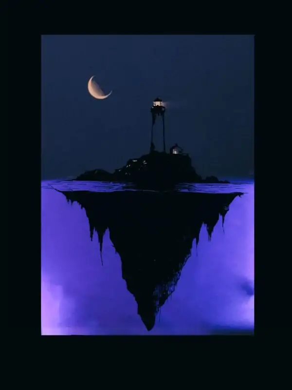 Lighthouse & Blue Sea Coastal Serenity – Shadow Box Frame with LED Glow