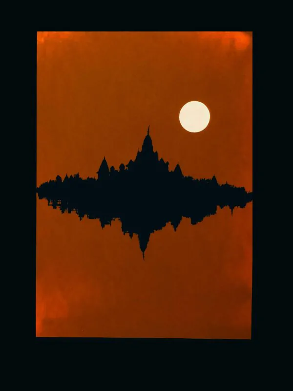 Ayodhya Ram Mandir – Evening Glow Shadow Box Frame with LED Light