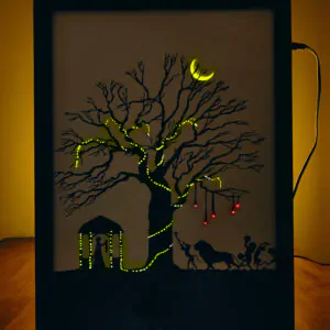 Wedding of the Jungle King – Shadow Box Frame with LED Light | Varmala Ceremony Under the Tree