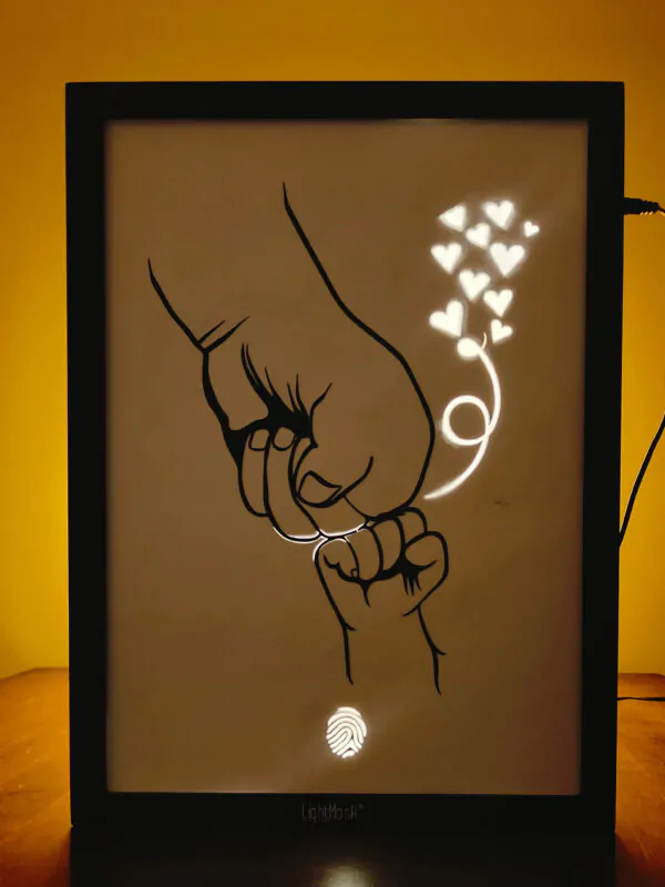 Father & Child Bond – Shadow Box Frame with LED Light | A Touch of Eternal Love